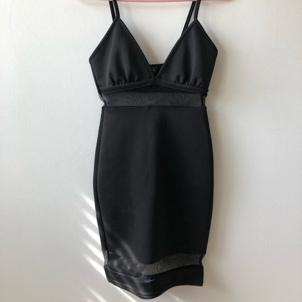 Sexy Black Scuba Dress